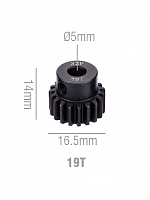 Шестерня стальная Pinion gear 19T 32P для вала 5mm
