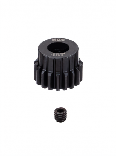 Шестерня стальная Pinion gear 18T M0.6 для вала 5mm фото 2