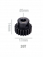 Шестерня стальная Pinion gear 20T 32P для вала 5mm
