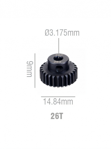 Шестерня стальная Pinion gear 26T 48P для вала 3.17mm