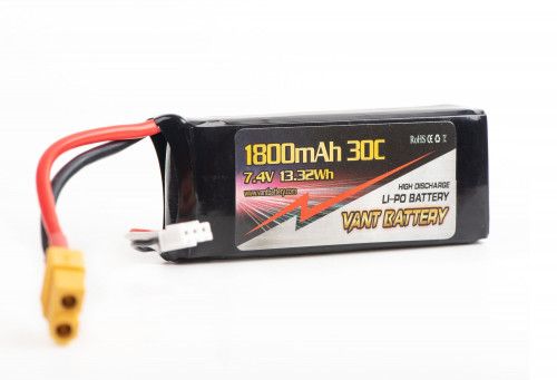 Аккумулятор VANT 85x35x15 Li-Po 1800 mAh 30C 2S 7.4V XT60 Soft case V2 фото 2