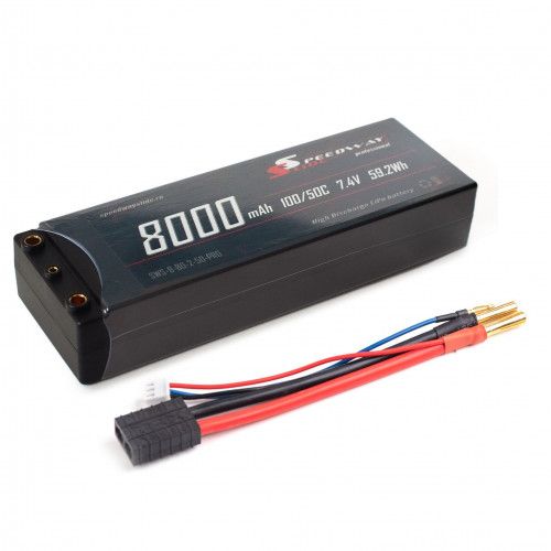Аккумулятор Speedway Slide PRO 139x47x25.5mm Li-Po 8000mAh 2S 7.4V 50C Hardcase TRX