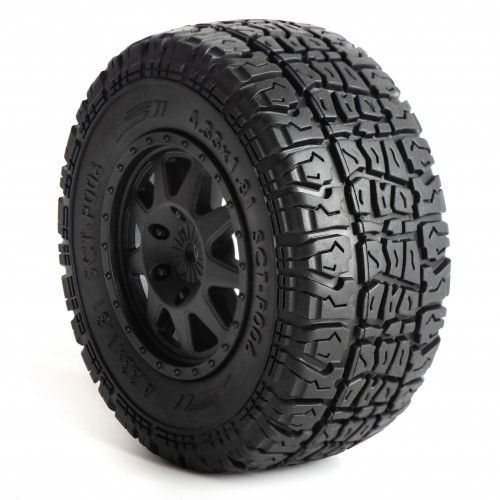 PR-Racing 1/10 SCT-P006M SC like real tire Dirt (Soft) + orange Inserts + black Wheel (2) фото 4