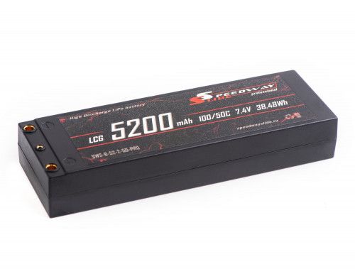Аккумулятор Speedway Slide Li-Po PRO LCG Series Hard case 7.4v 5200mAh 50C Banana Connector / TRX фото 6