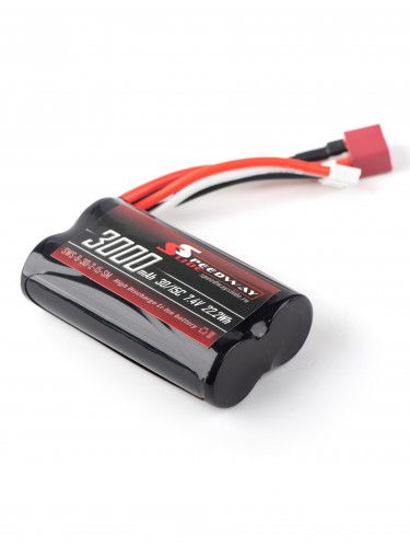 Аккумулятор Speedway Slide 70x37x19mm Li-Ion 3000mAh 2S 7.4V 30C softcase T-Plug фото 2