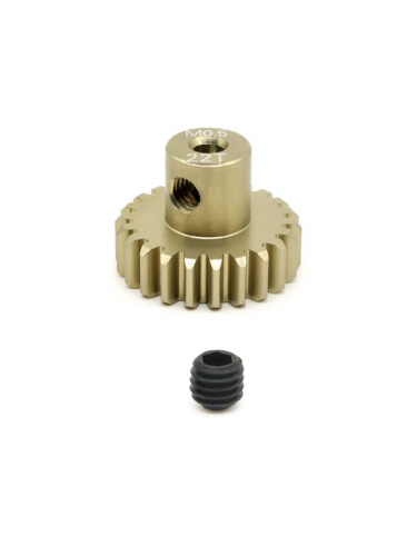 Шестерня алюминиевая Pinion gear 22T M0.5 для вала 2mm фото 2