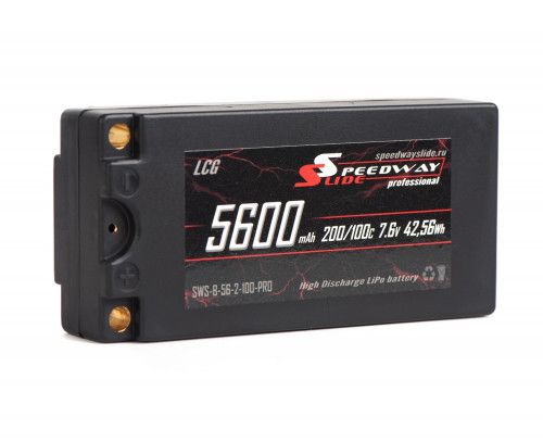 Аккумулятор Speedway Slide Li-Po PRO 5600mAh 2S HV 7.6V 100C 96x47x24.3mm Short pack фото 2