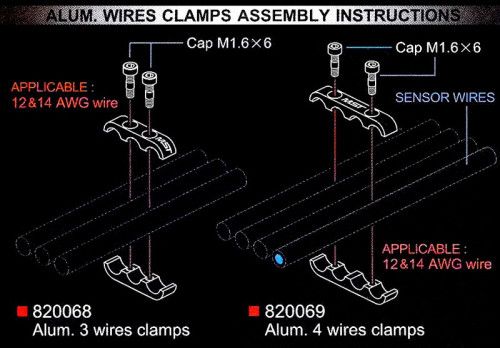 Alum. 3 wires clamps (blue) фото 4