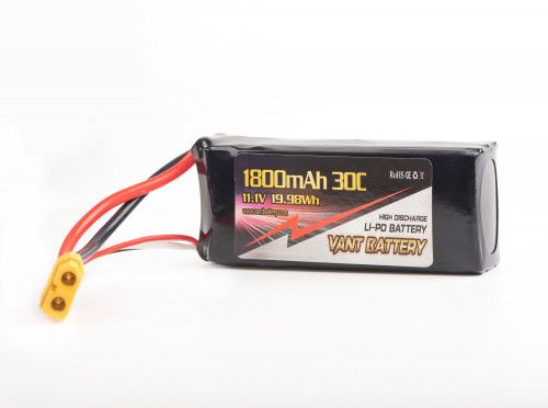 Аккумулятор VANT 85x35x22 Li-Po 1800 mAh 30C 3S 11.1V XT60 Soft case V2 фото 4