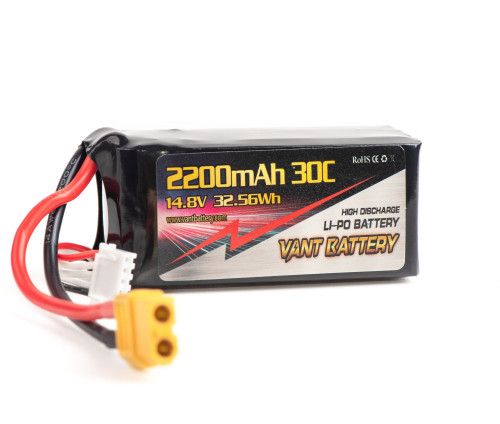 Аккумулятор VANT 75x35x35 Li-Po 2200 mAh 30C 4S 14.8V XT60 Soft case V2 фото 2