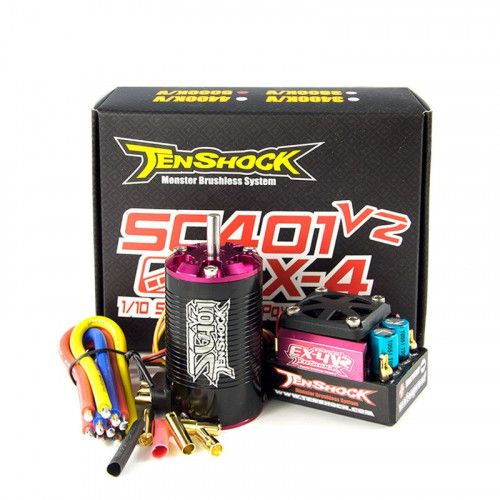 Бессенсорная бесколлекторная влагозащищенная система Tenshock TS-SCEK4V3-4400Kv для Short Course и монстров масштаба 1:10 фото 2