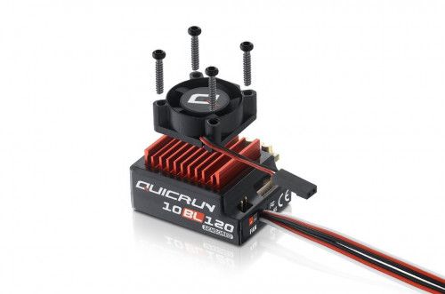 Бесколлекторный сенсорный регулятор QuicRun-10BL120 для автомоделей масштаба 1:10 красный фото 3