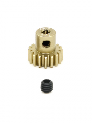 Шестерня алюминиевая Pinion gear 17T M0.5 для вала 2mm фото 2