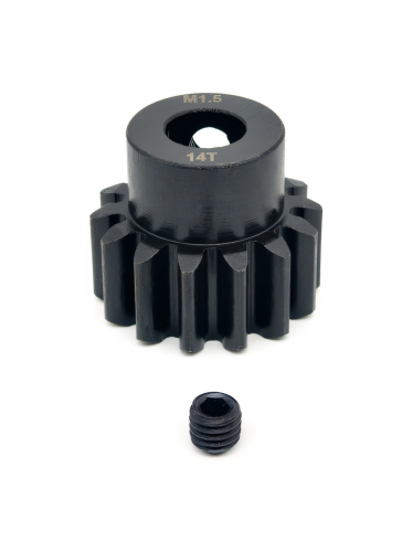 Шестерня стальная Pinion gear 14T M1.5 для вала 8mm фото 2