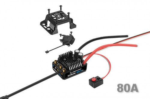 Ezrun COMBO MAX10 G2 80A / 3652SL 3300KV G3 сенсорная бесколлекторная влагозащищенная система для масштаба 1/10 фото 2