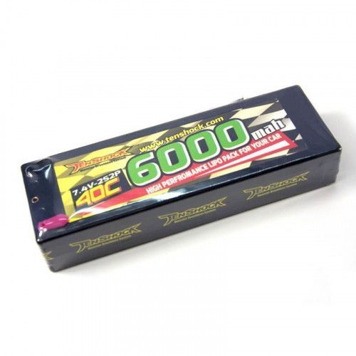 Аккумулятор Tenshock Hardcase 7.4v 6000mAh 40C with Deans to Banana Connector