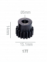 Шестерня стальная Pinion gear 17T 32P для вала 5mm