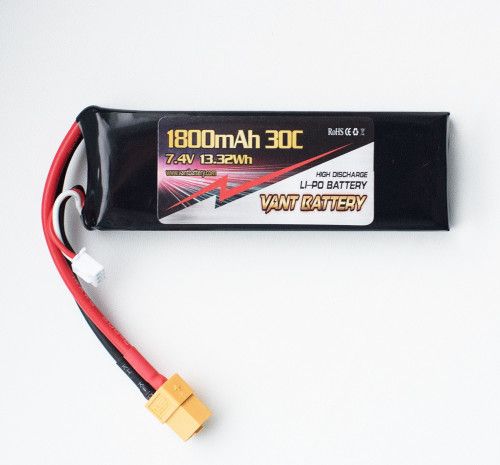 Аккумулятор VANT Black Li-Po 1800 mAh 30C 2S 7.4V XT60 Soft case фото 2