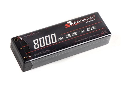 Аккумулятор Speedway Slide PRO 139x47x25.5mm Li-Po 8000mAh 2S 7.4V 50C Hardcase TRX фото 2