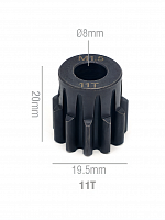 Шестерня стальная Pinion gear 11T M1.5 для вала 8mm