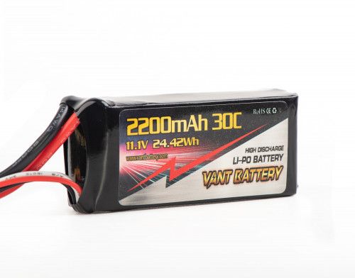 Аккумулятор VANT 75x26x35 Li-Po 2200 mAh 50C 3S 11.1V XT60 Soft case V2 фото 2