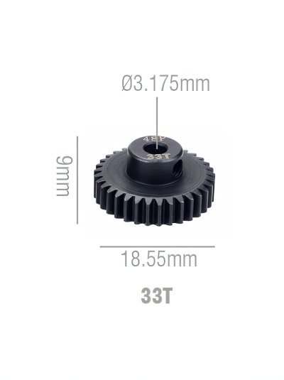 Шестерня стальная Pinion gear 33T 48P для вала 3.17mm