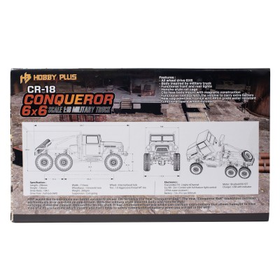 Краулер радиоуправляемый HobbyPlus CR18 Conqueror 6X6 (Camo) 1/18 RTR