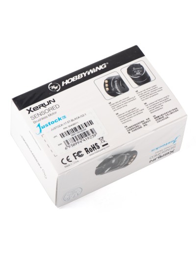 Бесколлекторный сенсорный мотор Justock 3650SD 17.5T BLACK G2 для шоссейных и дрифтовых моделей масштаба 1/10