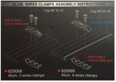 Alum. 4 wires clamps (red)