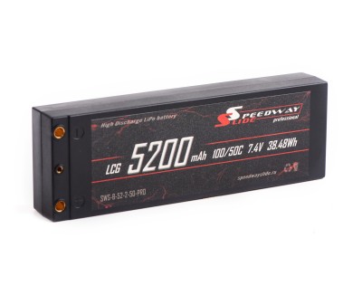 Аккумулятор Speedway Slide Li-Po PRO LCG Series Hard case 2S 7.4v 5200mAh 50C Banana Connector / TRX
