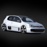 Кузов Volkswagen Golf W12 GTI масштаба 1/10 не окрашенный с отражателями и наклейками