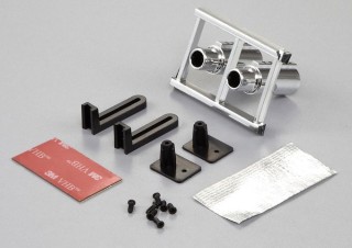 Twin Exhaust Pipe 1/10 RC Racing Car - Silver с возможностью установки LED