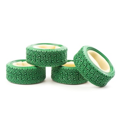 1/10 RC On-Road Touring Car L Pattern Performance Rubber Racing Tyres / Tires (4pcs) - Green