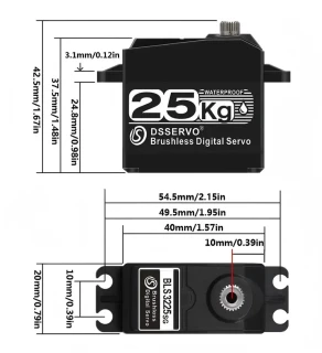 Сервопривод DSservo DS-BLS3225-180 25 кг·см IP67 (25T, JR)