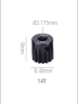 Шестерня стальная Pinion gear 14T 48P для вала 3.17mm