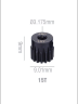 Шестерня стальная Pinion gear 15T 48P для вала 3.17mm