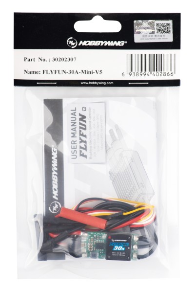 Бесколлекторный регулятор FlyFun 30A Mini V5 для самолётов