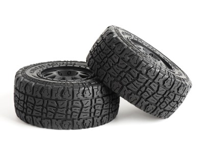 PR-Racing 1/10 SCT-P006M SC like real tire Dirt (Soft) + orange Inserts + black Wheel (2)
